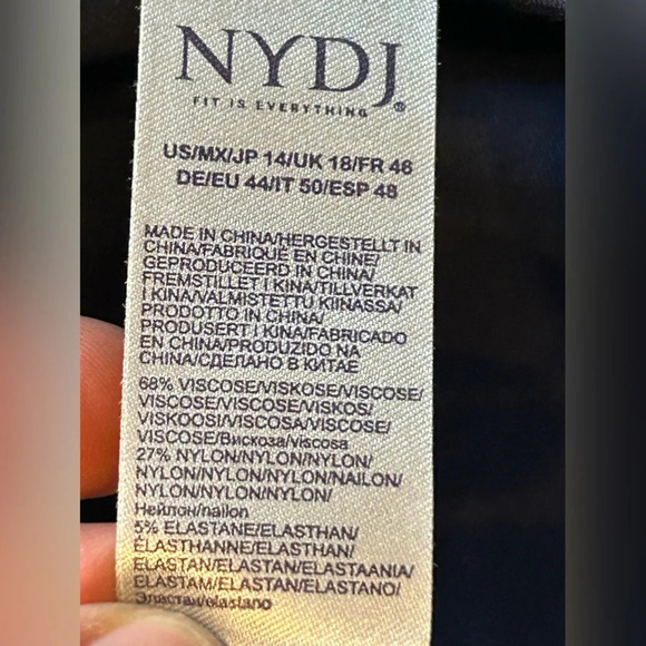 NWT NYDJ Not Your Daughters Jeans Size 14 Navy Basic Legging Pants - Picture 5 of 9